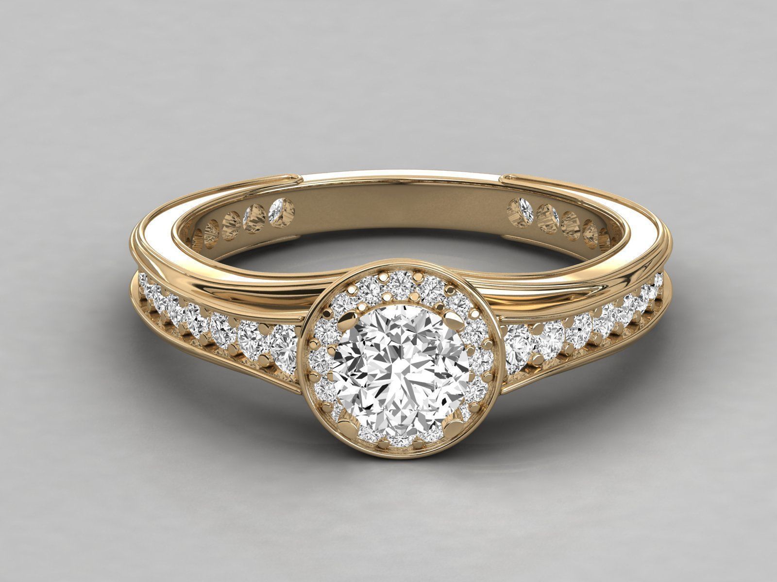 Women solitaire ring 3dm stl render detail  3D print model_10