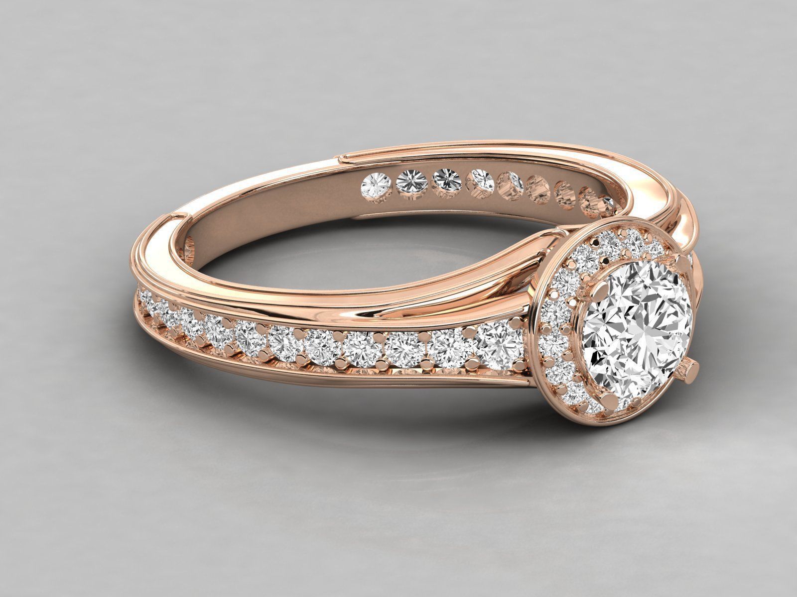 Women solitaire ring 3dm stl render detail  3D print model_1