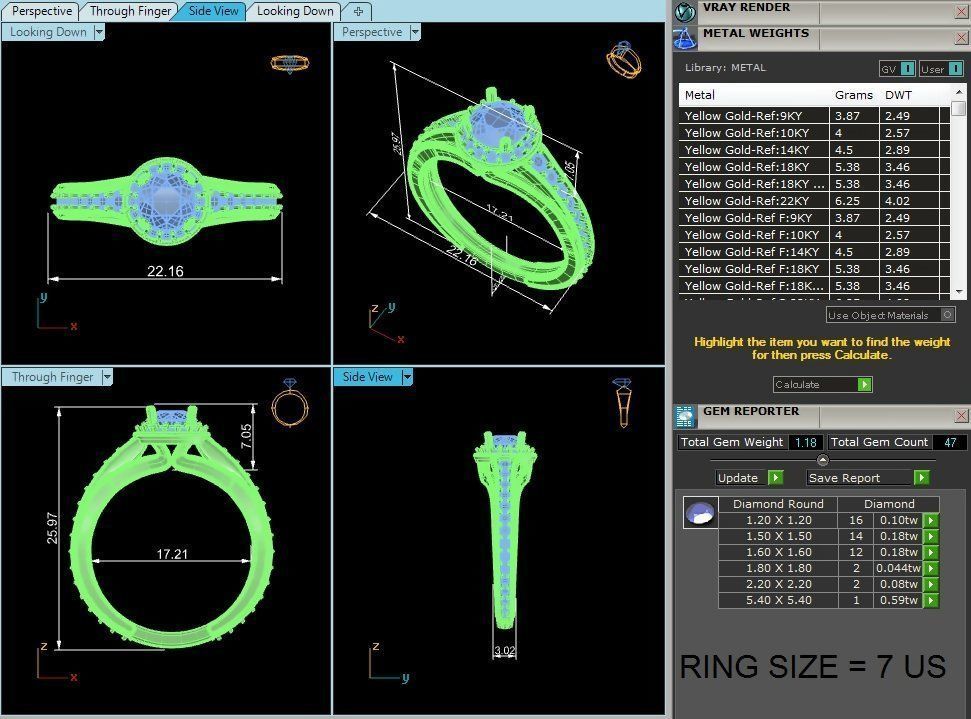 Women solitaire ring 3dm stl render detail  3D print model_2