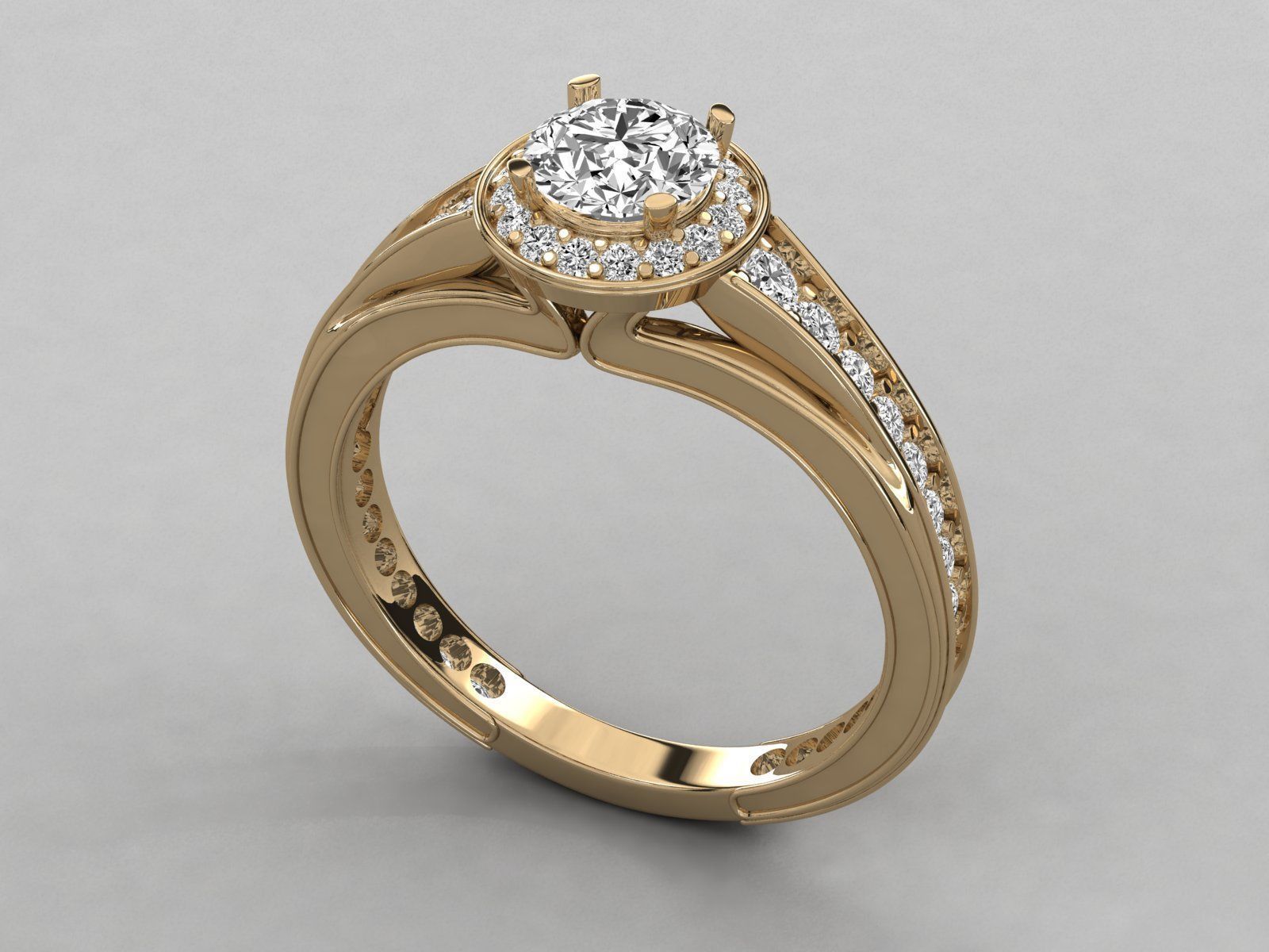 Women solitaire ring 3dm stl render detail  3D print model_9