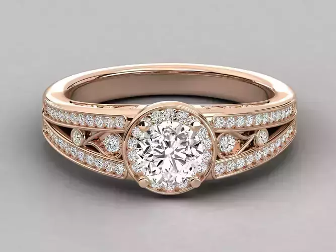 Women solitaire ring 3dm stl render detail 