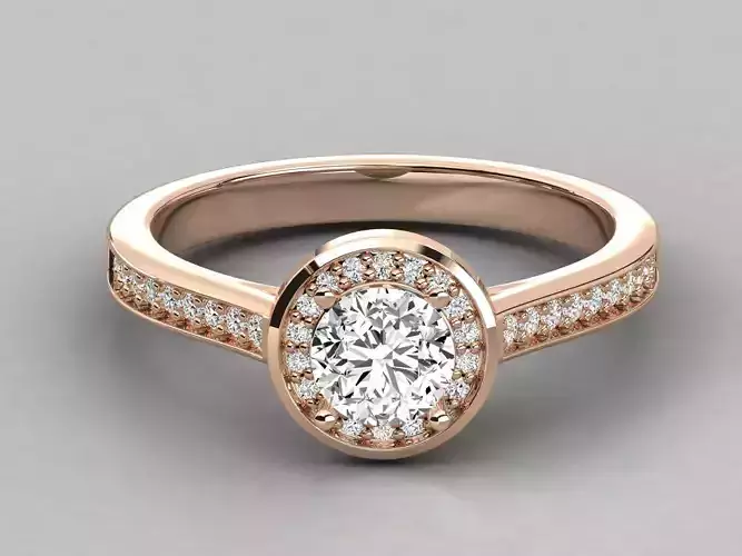 Women solitaire ring 3dm stl render detail 