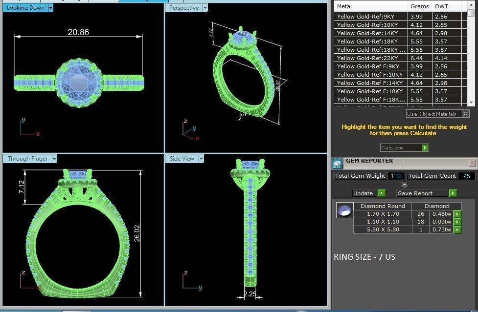 Women solitaire ring 3dm stl render detail 3D print model_2