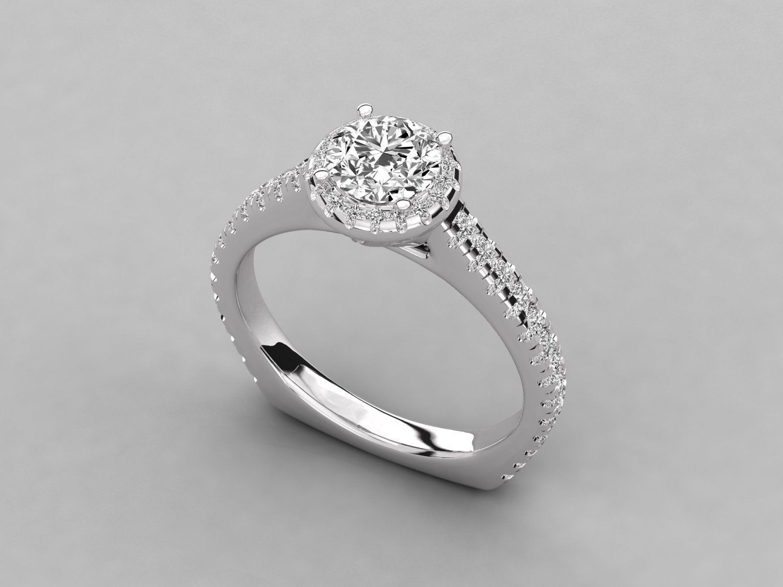 Women solitaire ring 3dm stl render detail 3D print model_6