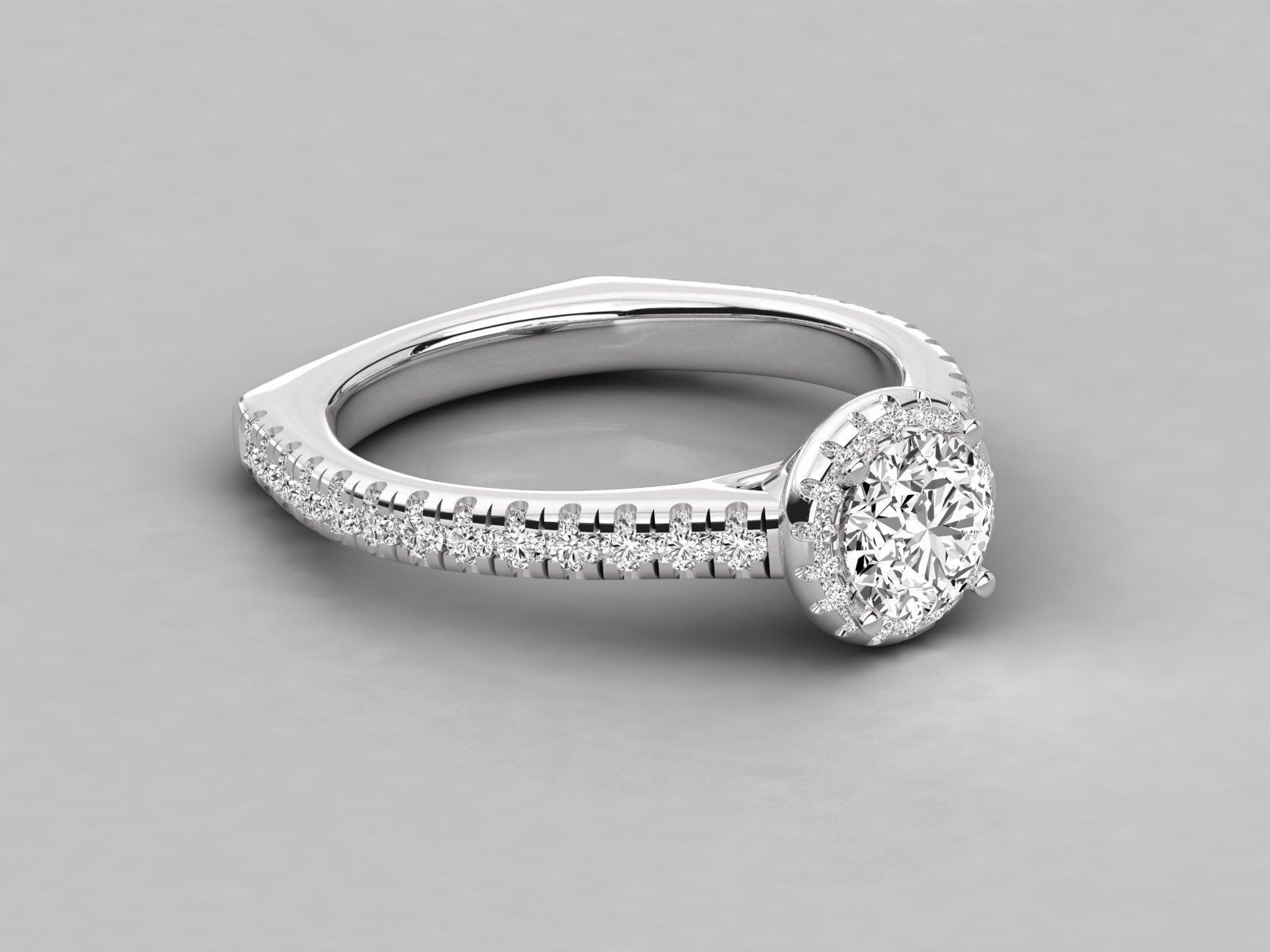 Women solitaire ring 3dm stl render detail 3D print model_4