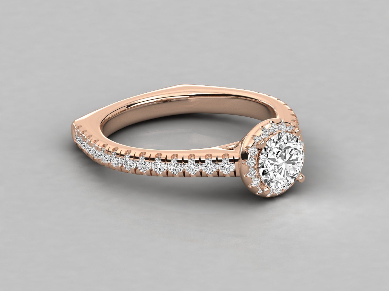 Women solitaire ring 3dm stl render detail 3D print model_1