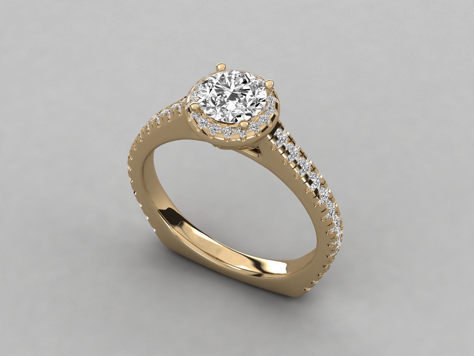 Women solitaire ring 3dm stl render detail 3D print model_9