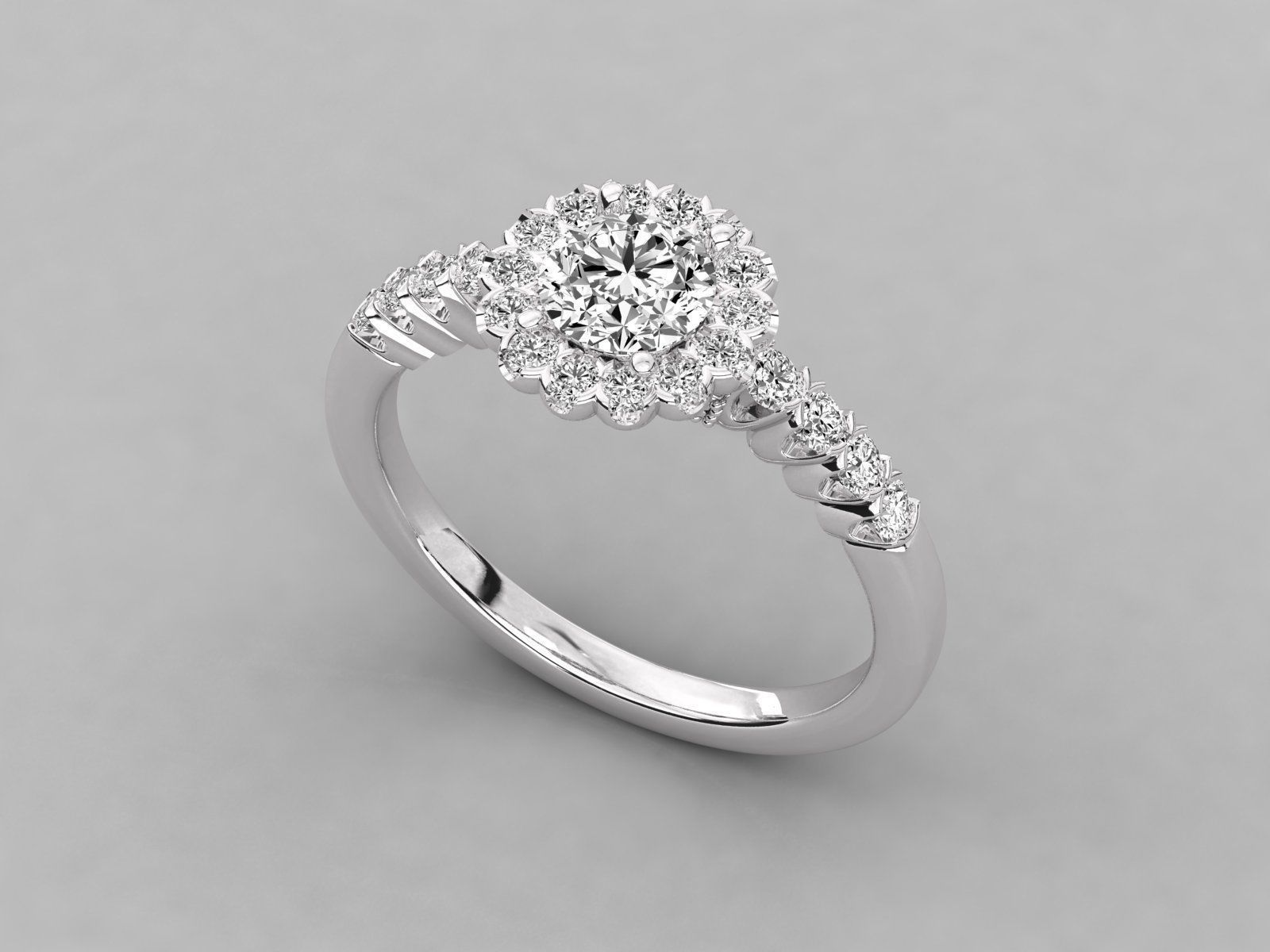 Women solitaire ring 3dm stl render detail 3D print model_6