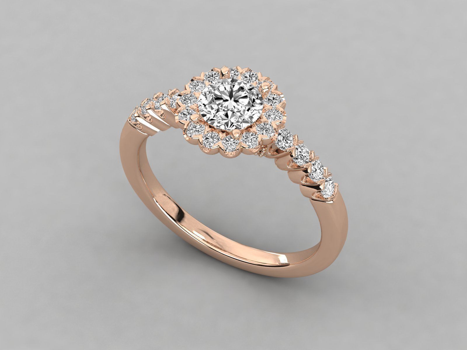 Women solitaire ring 3dm stl render detail 3D print model_3