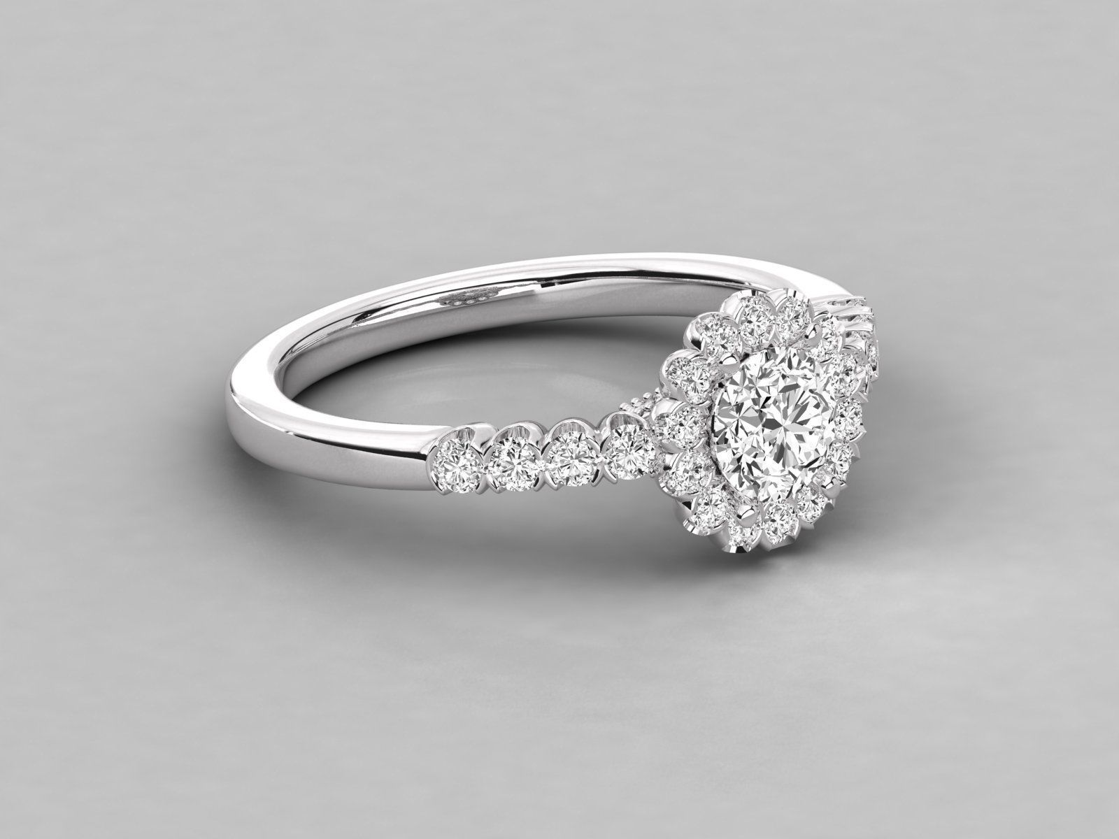 Women solitaire ring 3dm stl render detail 3D print model_4