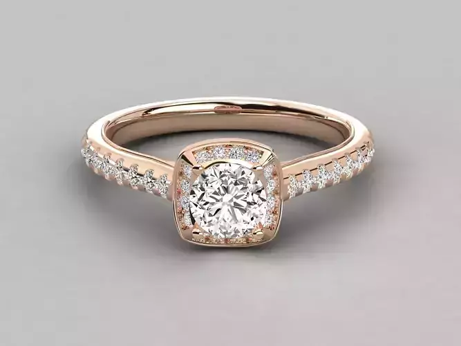 Women solitaire ring 3dm stl render detail  3D print model