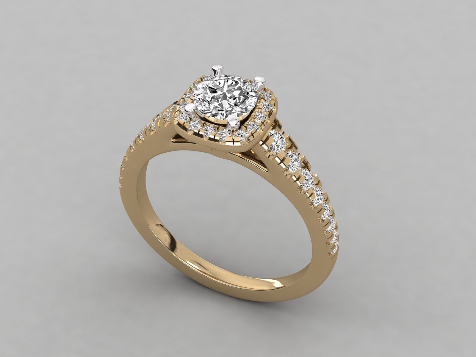 Women solitaire ring 3dm stl render detail  3D print model_9