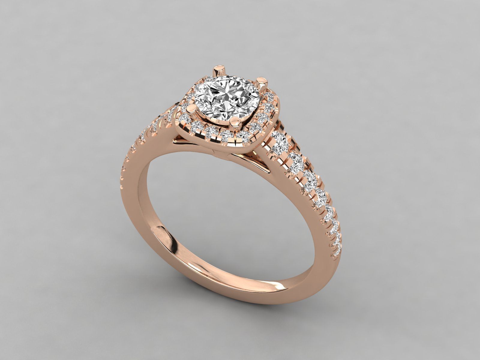 Women solitaire ring 3dm stl render detail  3D print model_3
