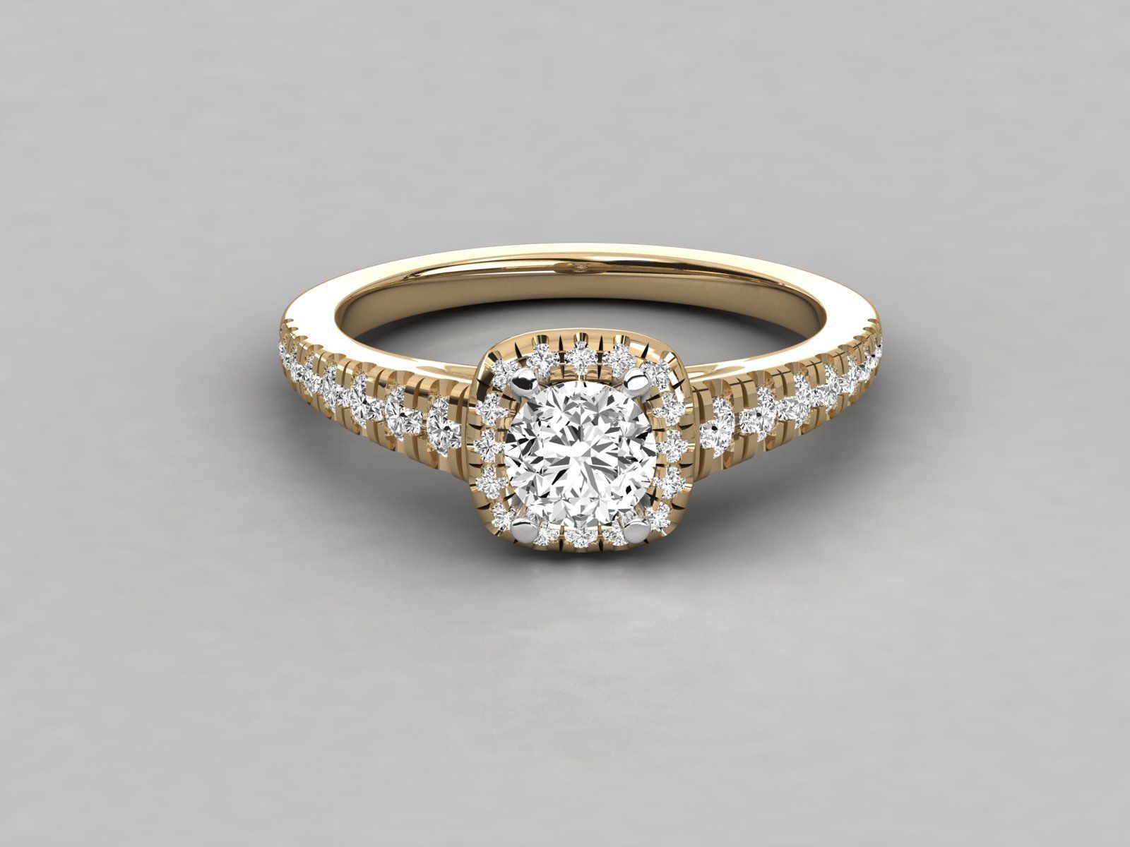 Women solitaire ring 3dm stl render detail  3D print model_10