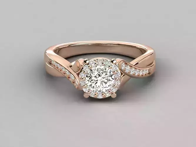 Women solitaire ring 3dm stl render detail 