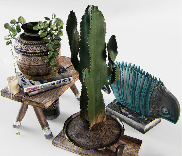 Decorative ethnic set 3D model_1