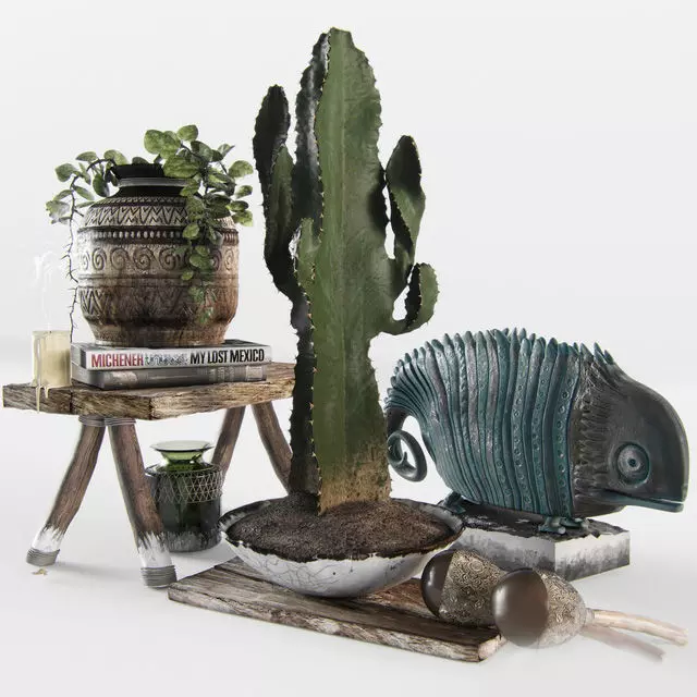 Decorative ethnic set 3D model_0