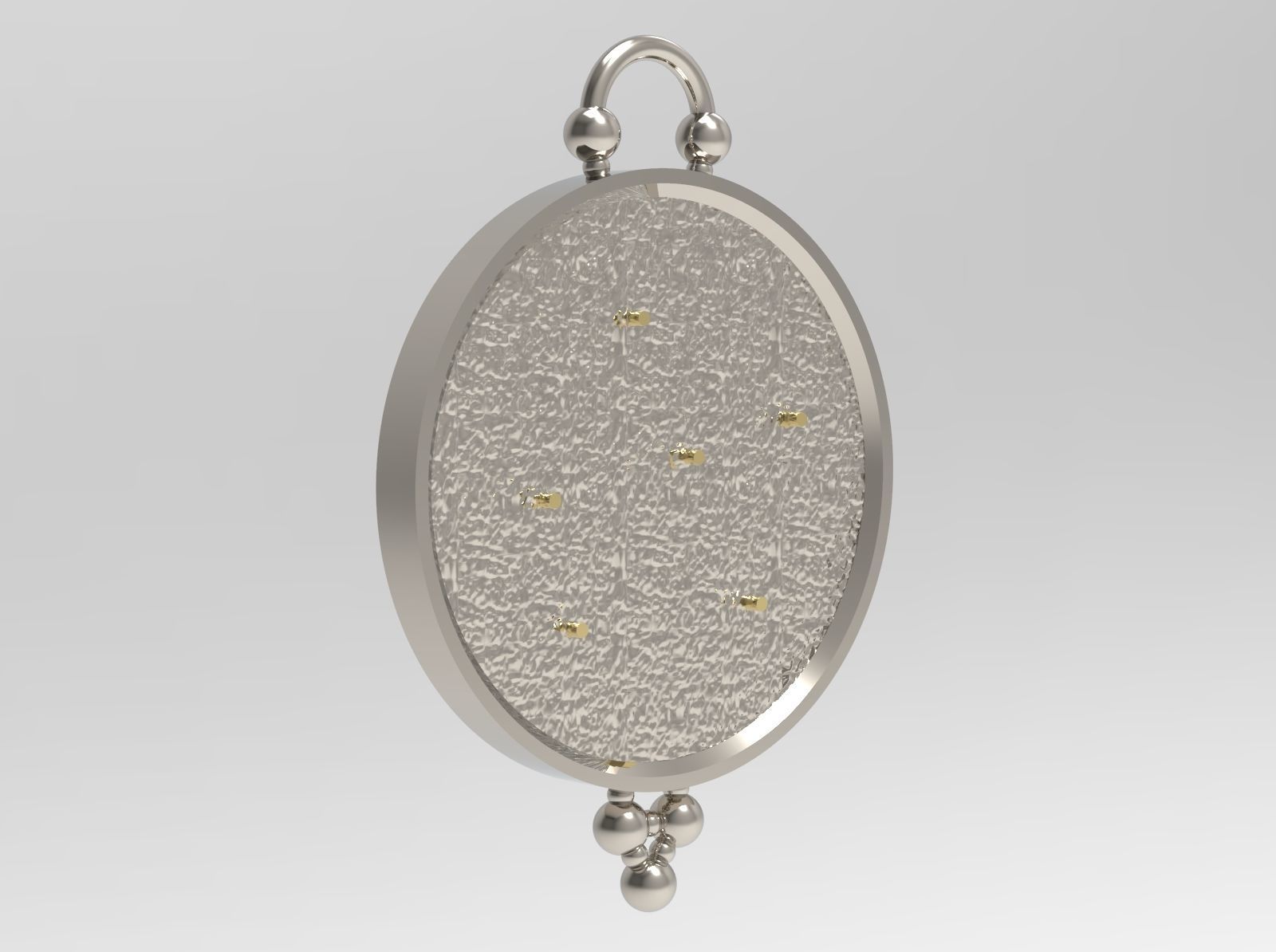 Pendant 3D print model cupid in silver and gold 3D print model_1