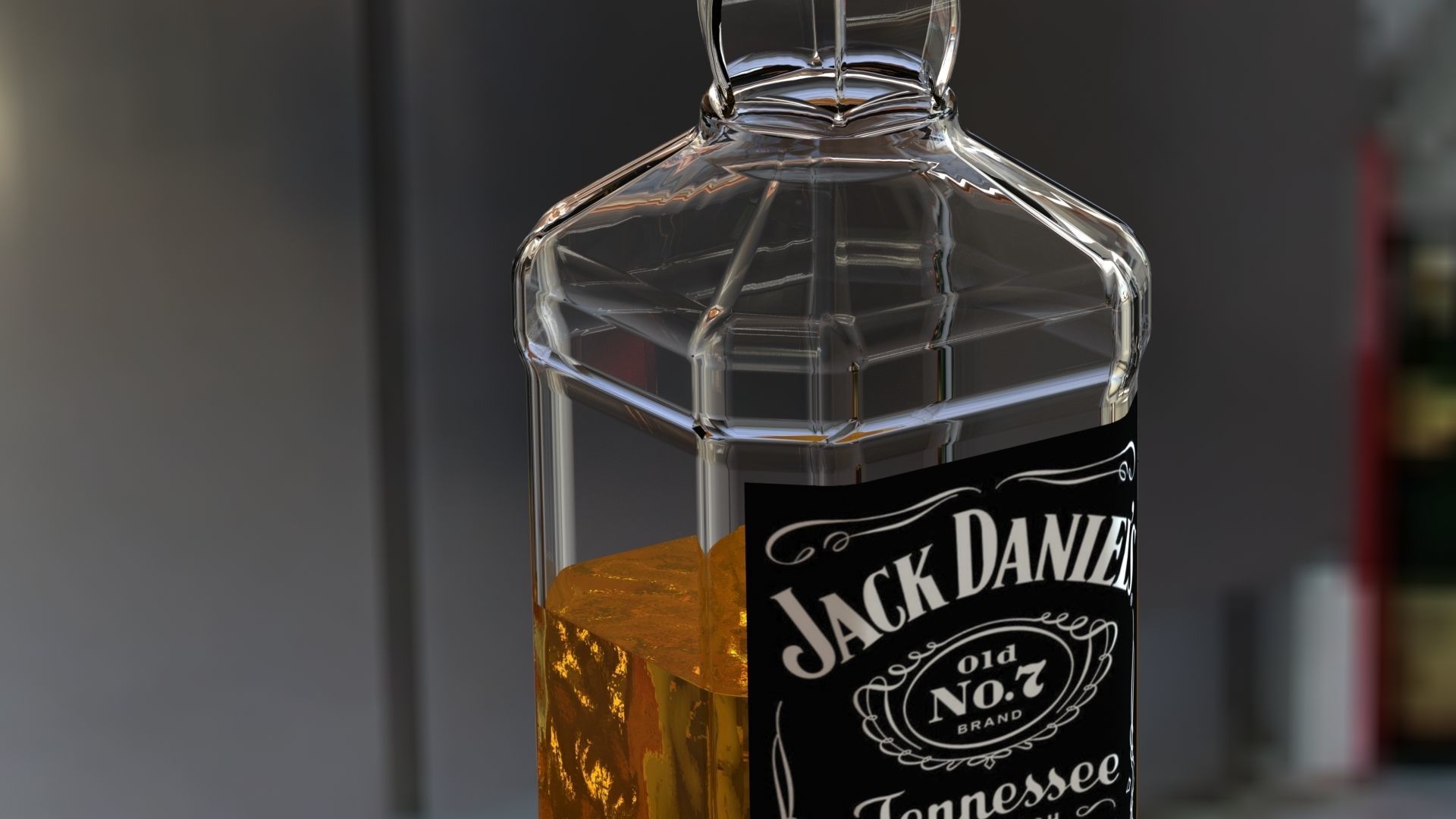 Whisky Bottle Free low-poly 3D model_1