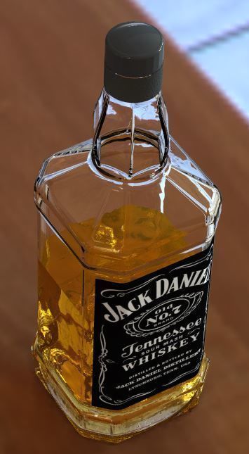 Whisky Bottle Free low-poly 3D model_6