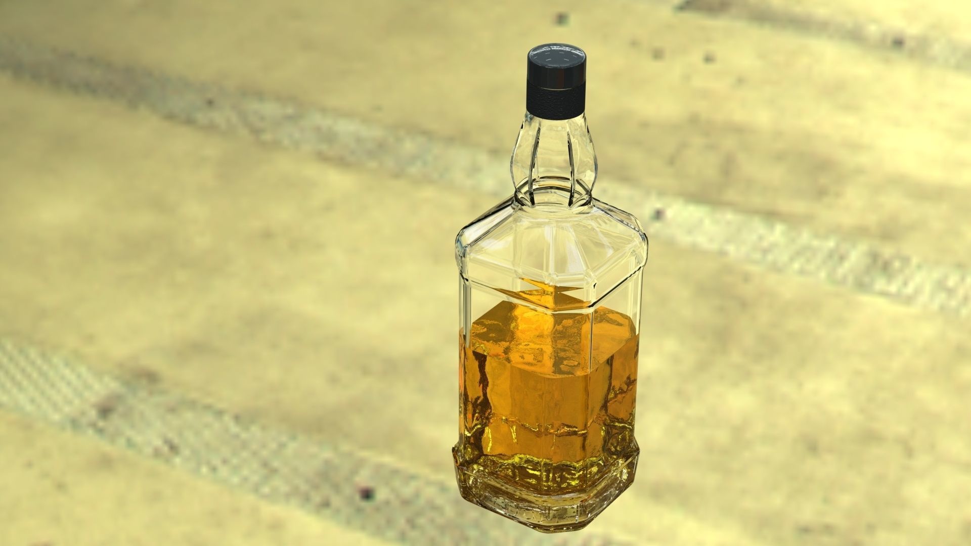 Whisky Bottle Free low-poly 3D model_2
