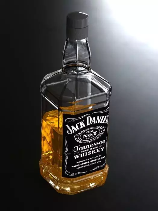 Whisky Bottle Free low-poly 3D model_0