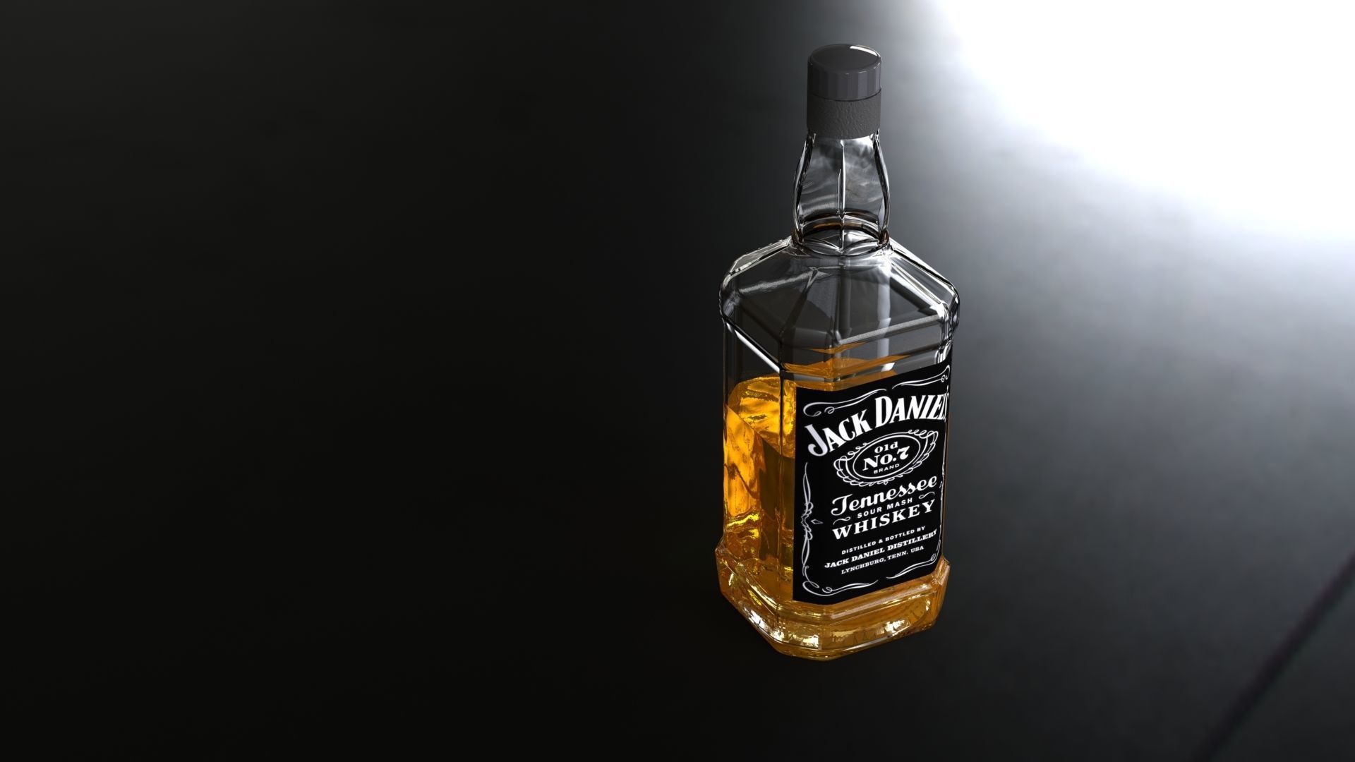 Whisky Bottle Free low-poly 3D model_3