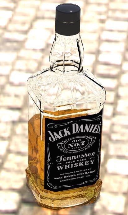 Whisky Bottle Free low-poly 3D model_4