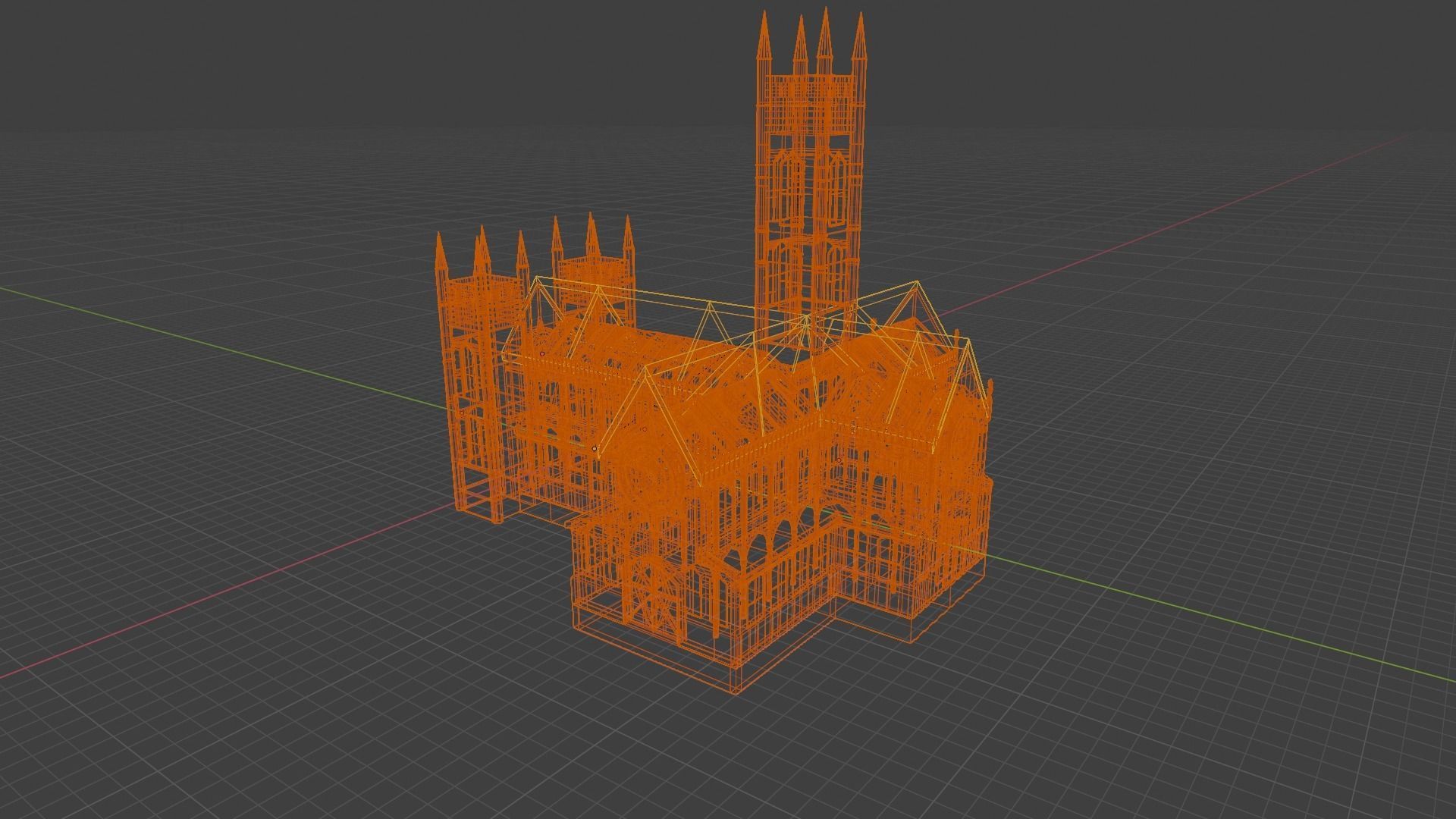 Gothic Cathedral Low-poly 3D model_8