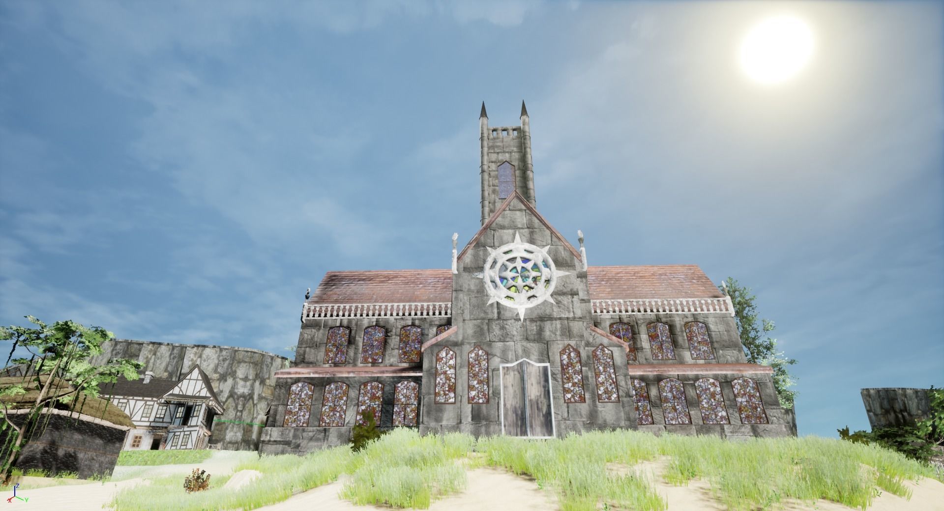 Gothic Cathedral Low-poly 3D model_5