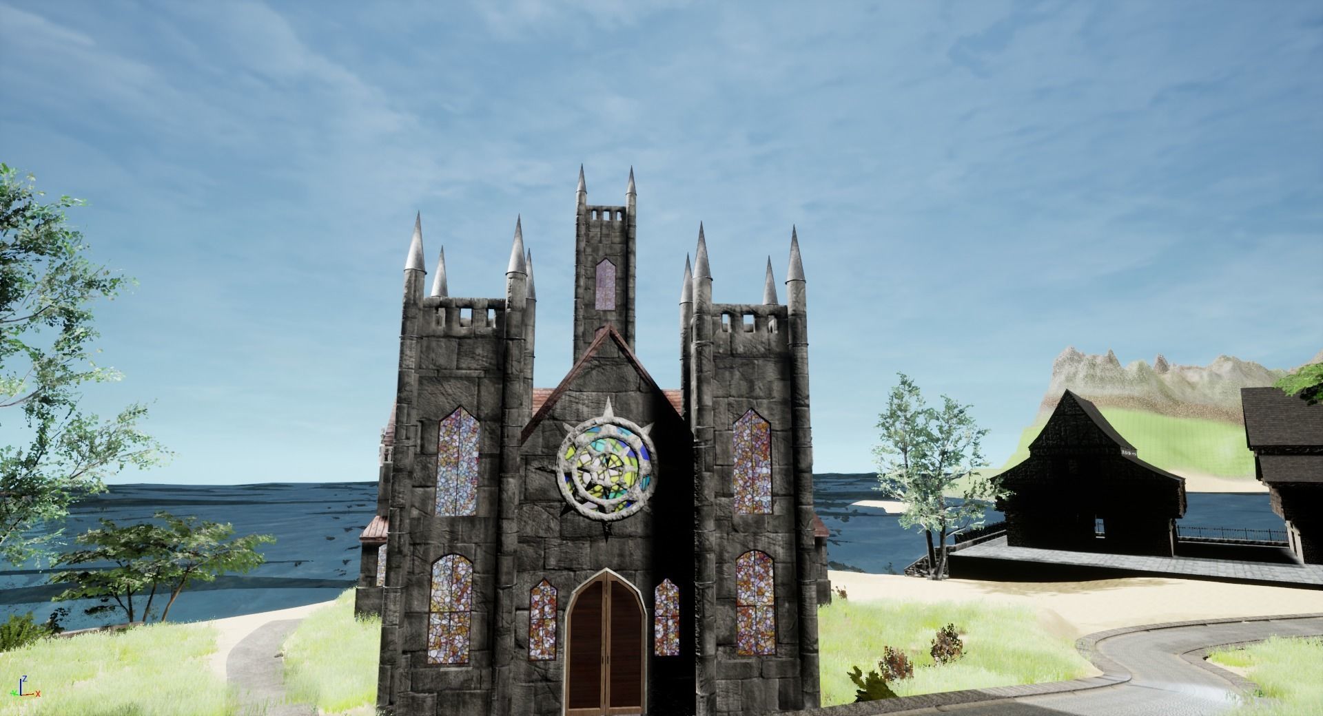 Gothic Cathedral Low-poly 3D model_3