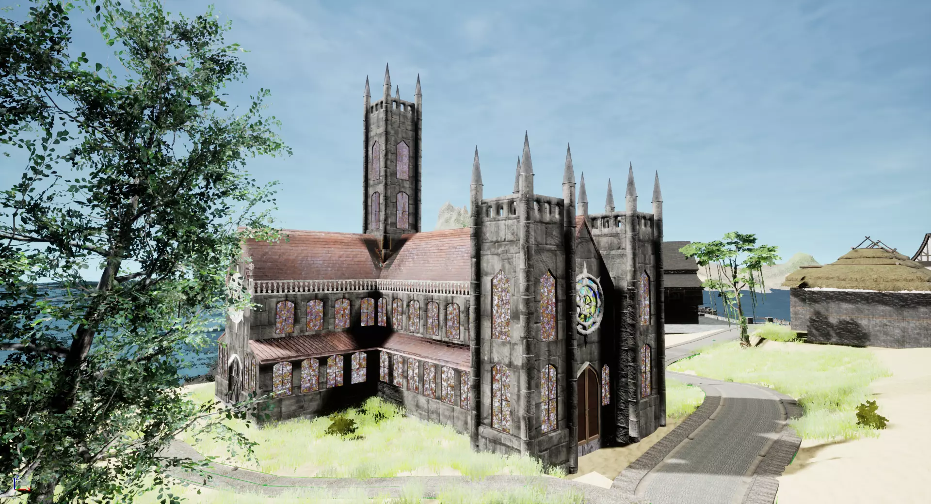 Gothic Cathedral Low-poly 3D model_0