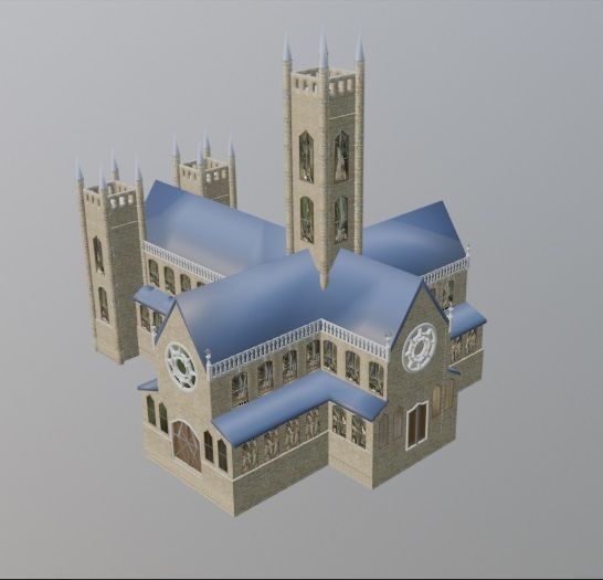Gothic Cathedral Low-poly 3D model_7