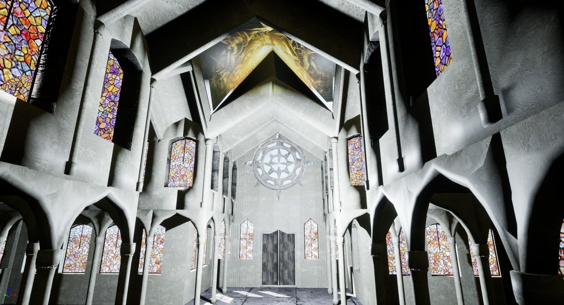 Gothic Cathedral Low-poly 3D model_2
