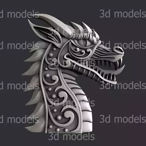 3d STL models for CNC router dragon