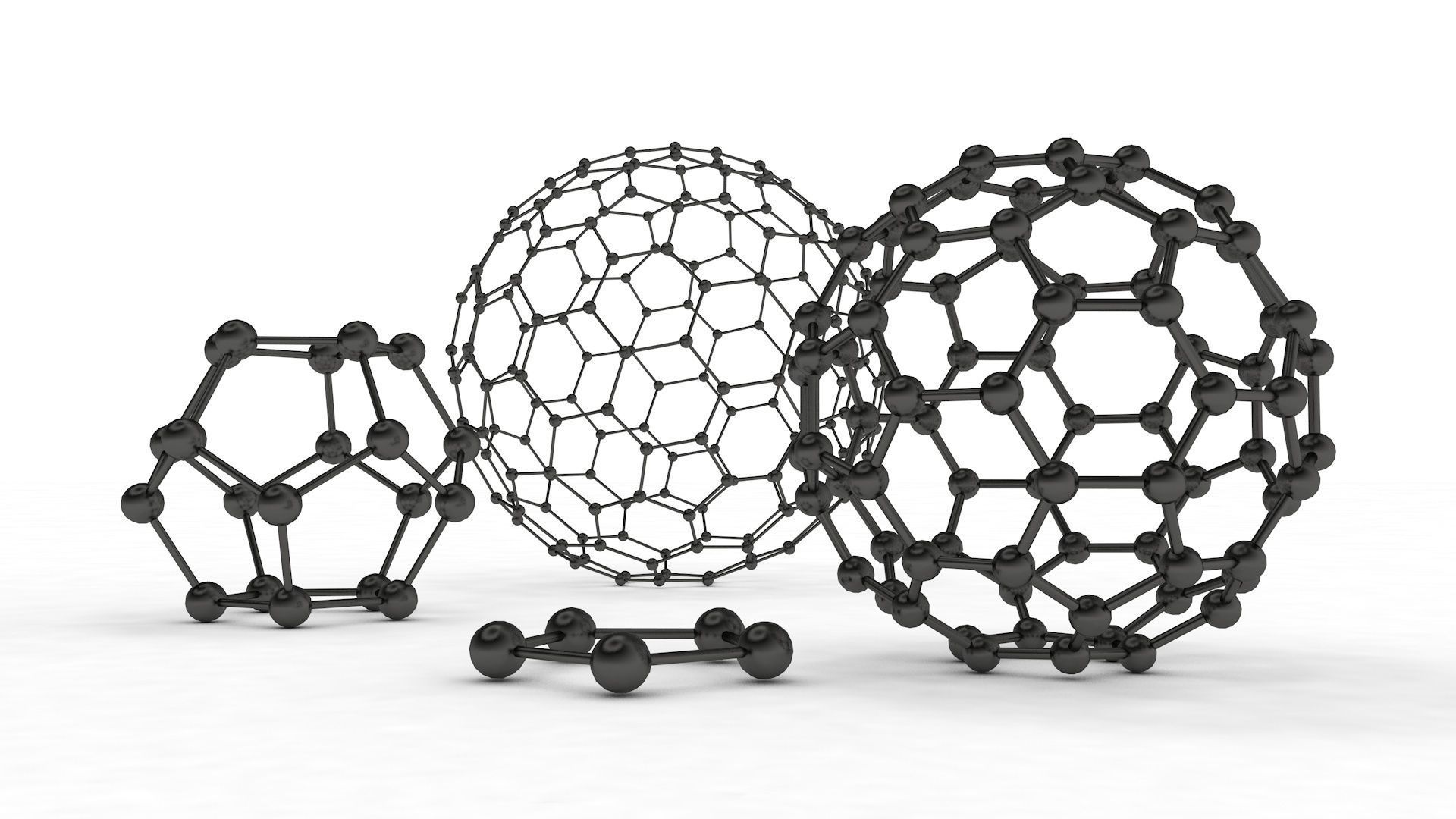 The set of models of graphene molecules 3D model_8