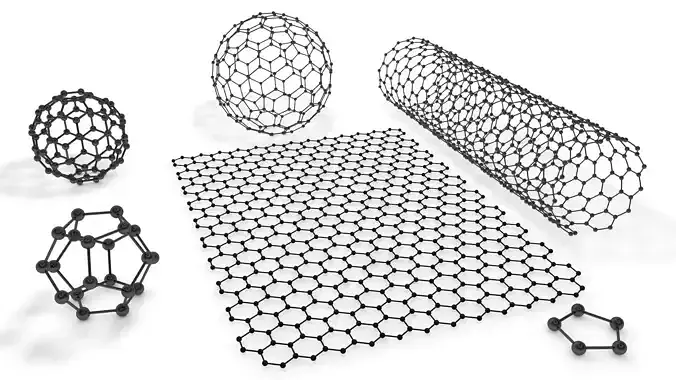 The set of models of graphene molecules 3D model