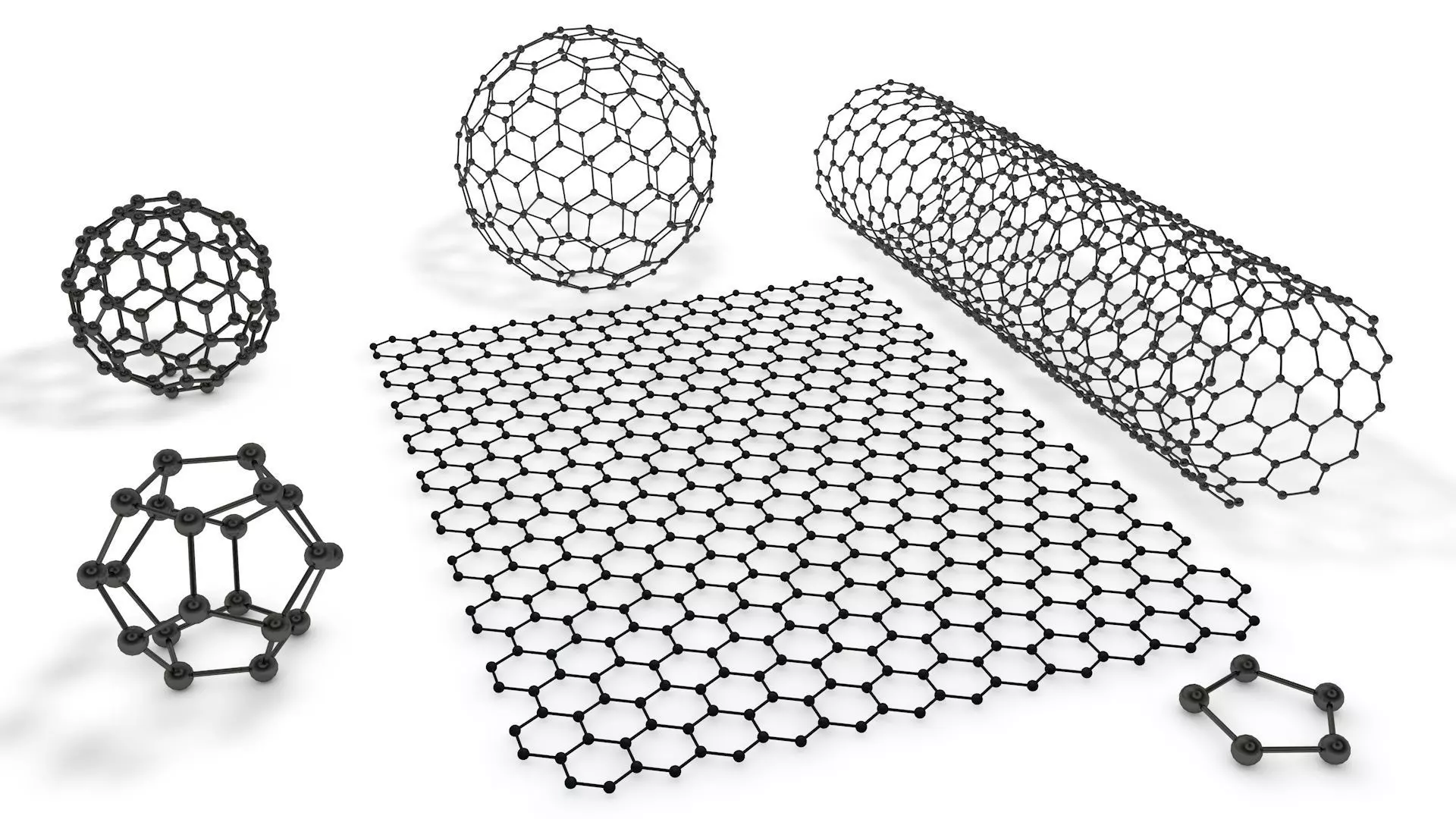 The set of models of graphene molecules 3D model_0