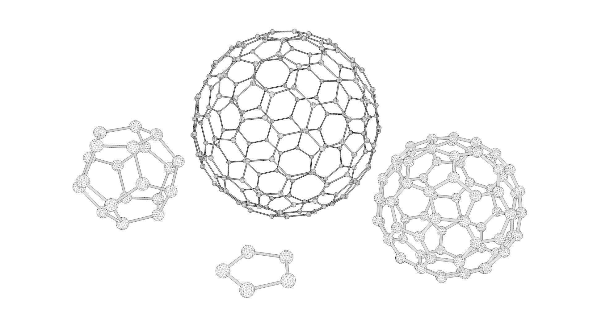 The set of models of graphene molecules 3D model_13