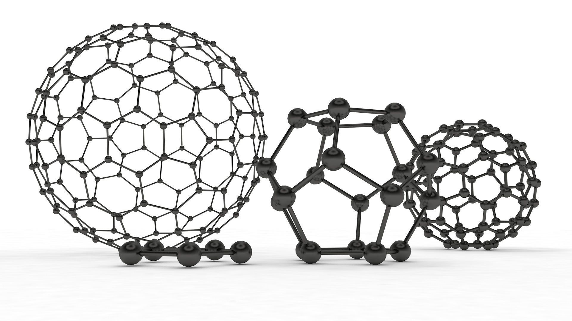 The set of models of graphene molecules 3D model_7