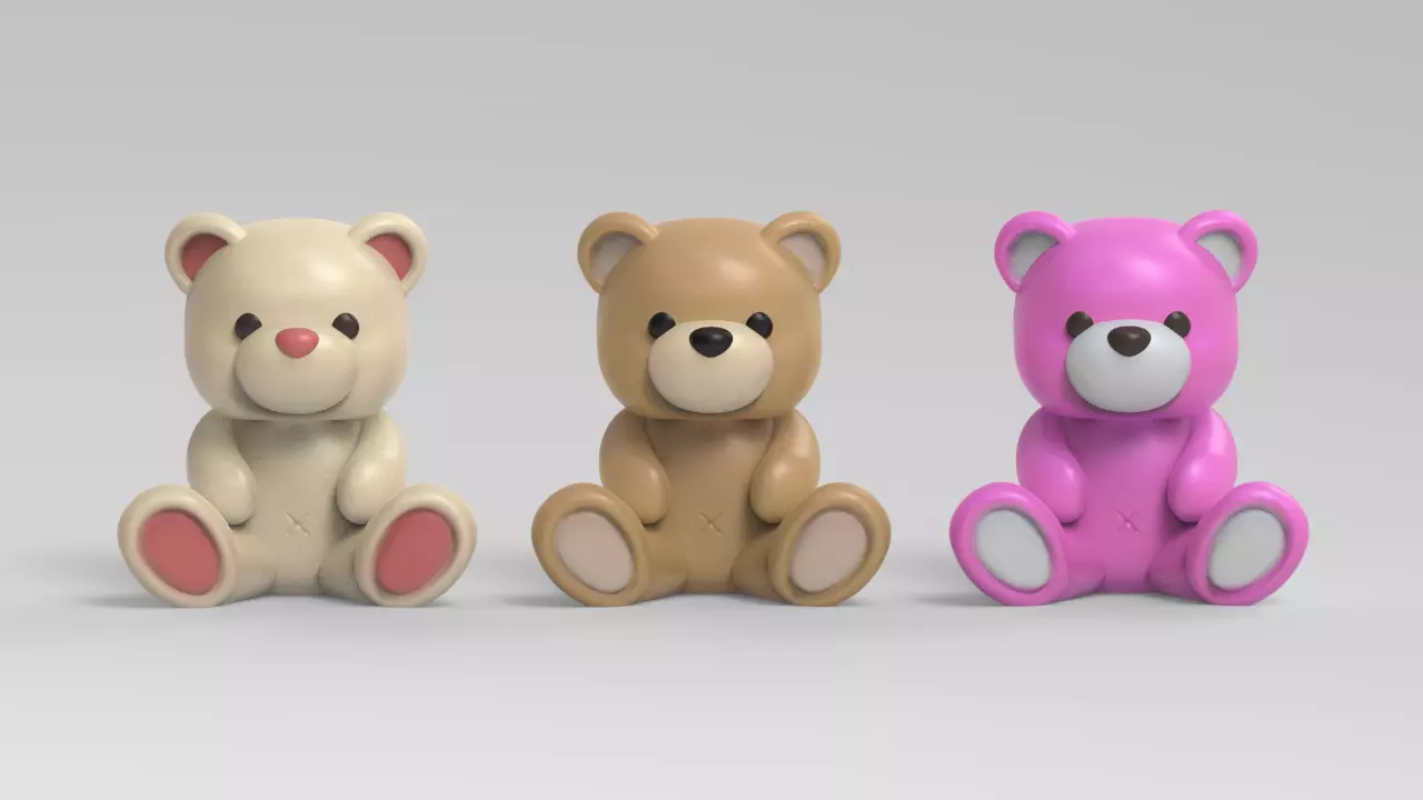 Cute Teddy Bear SD card Storage STL 3D print model_0