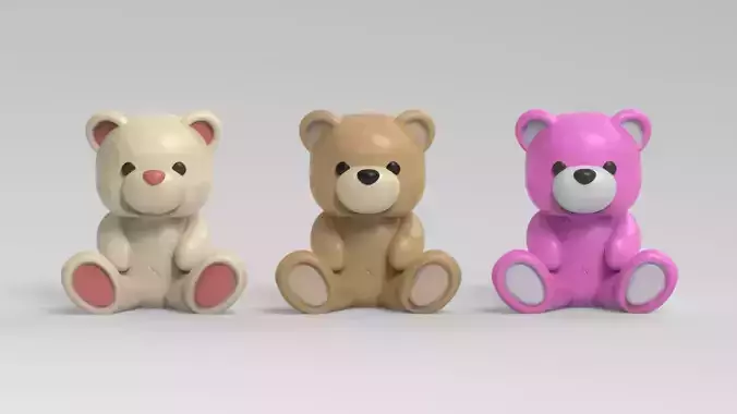 Cute Teddy Bear SD card Storage STL 3D print model