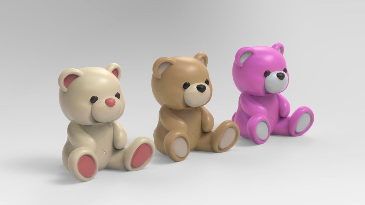 Cute Teddy Bear SD card Storage STL 3D print model_1
