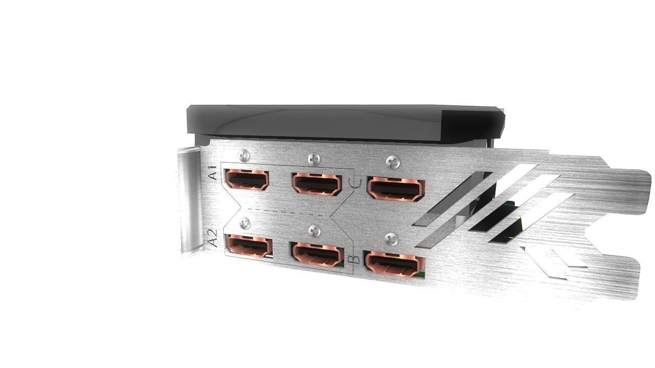 GRAPHIC CARD C4D Low-poly 3D model_5