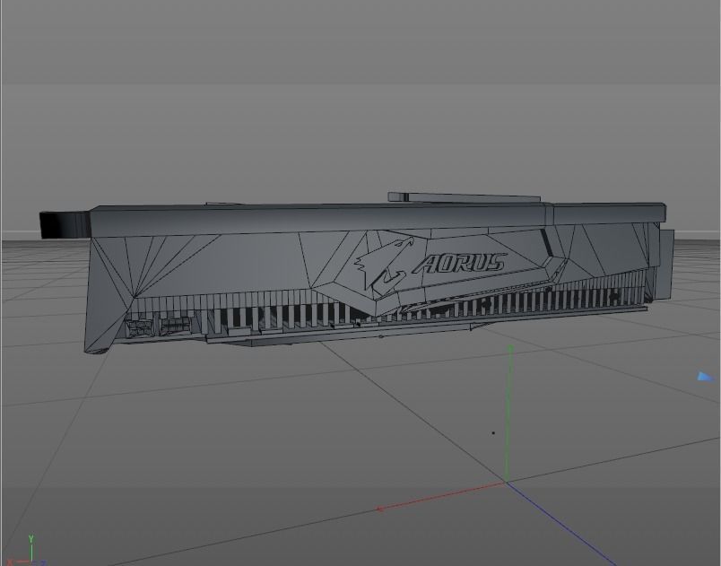 GRAPHIC CARD C4D Low-poly 3D model_10