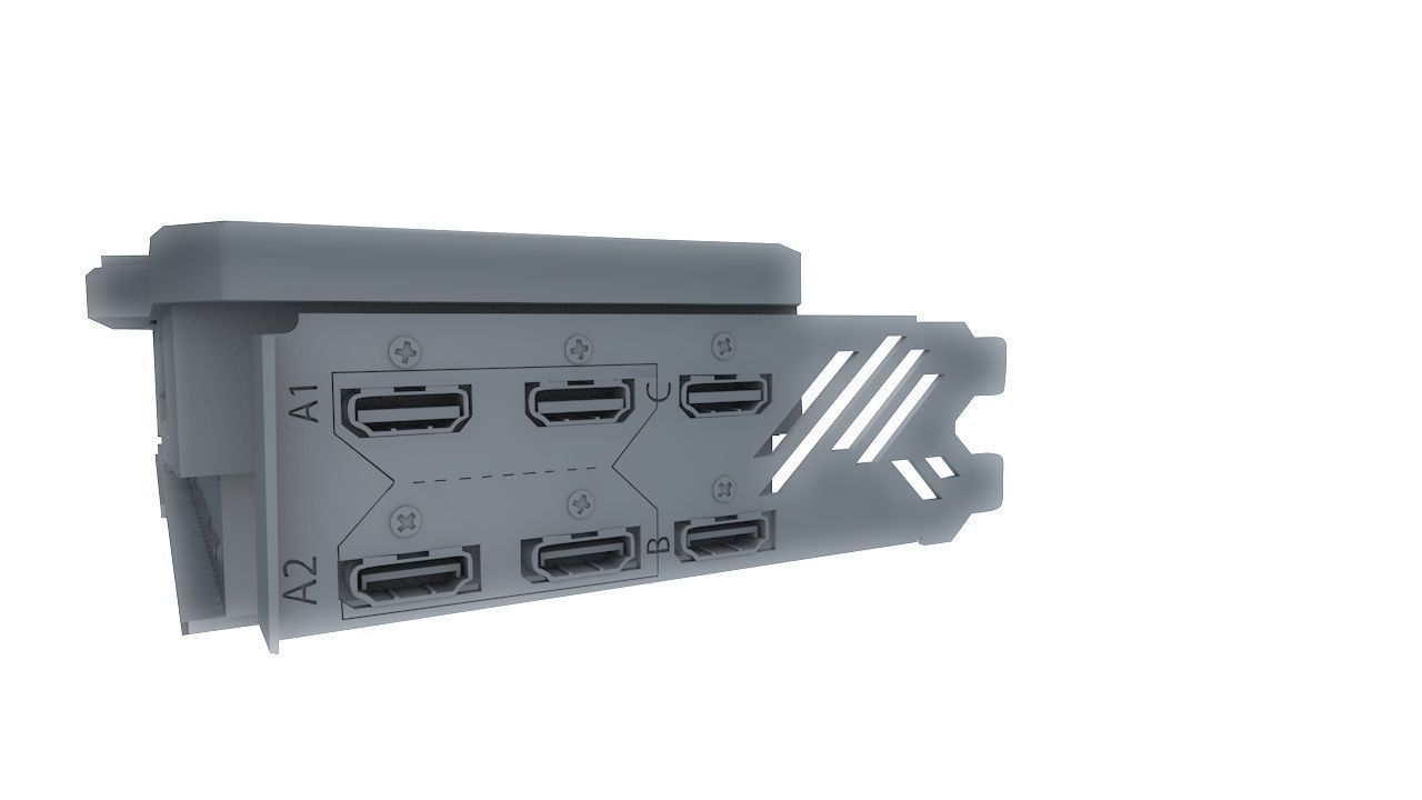 GRAPHIC CARD C4D Low-poly 3D model_8