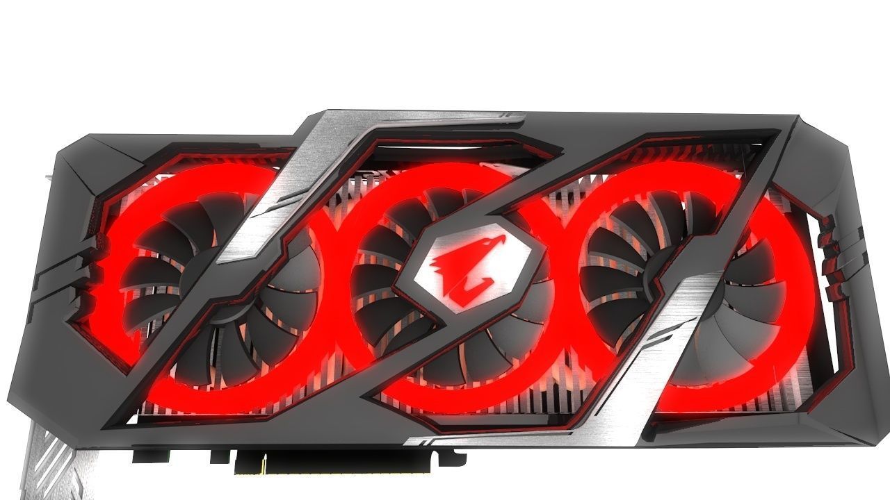 GRAPHIC CARD C4D Low-poly 3D model_1