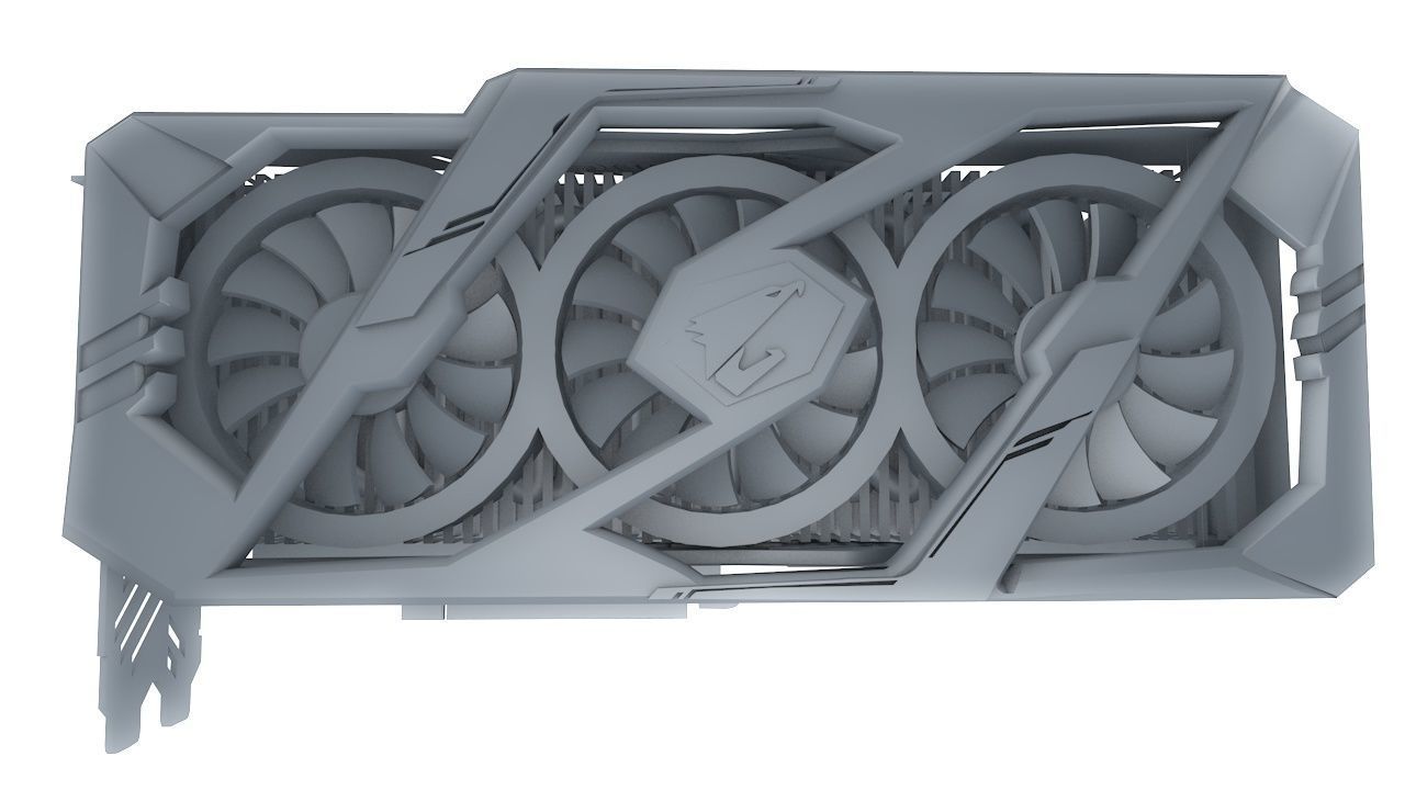 GRAPHIC CARD C4D Low-poly 3D model_6