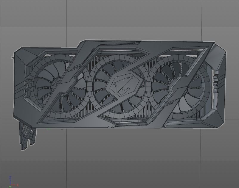 GRAPHIC CARD C4D Low-poly 3D model_9