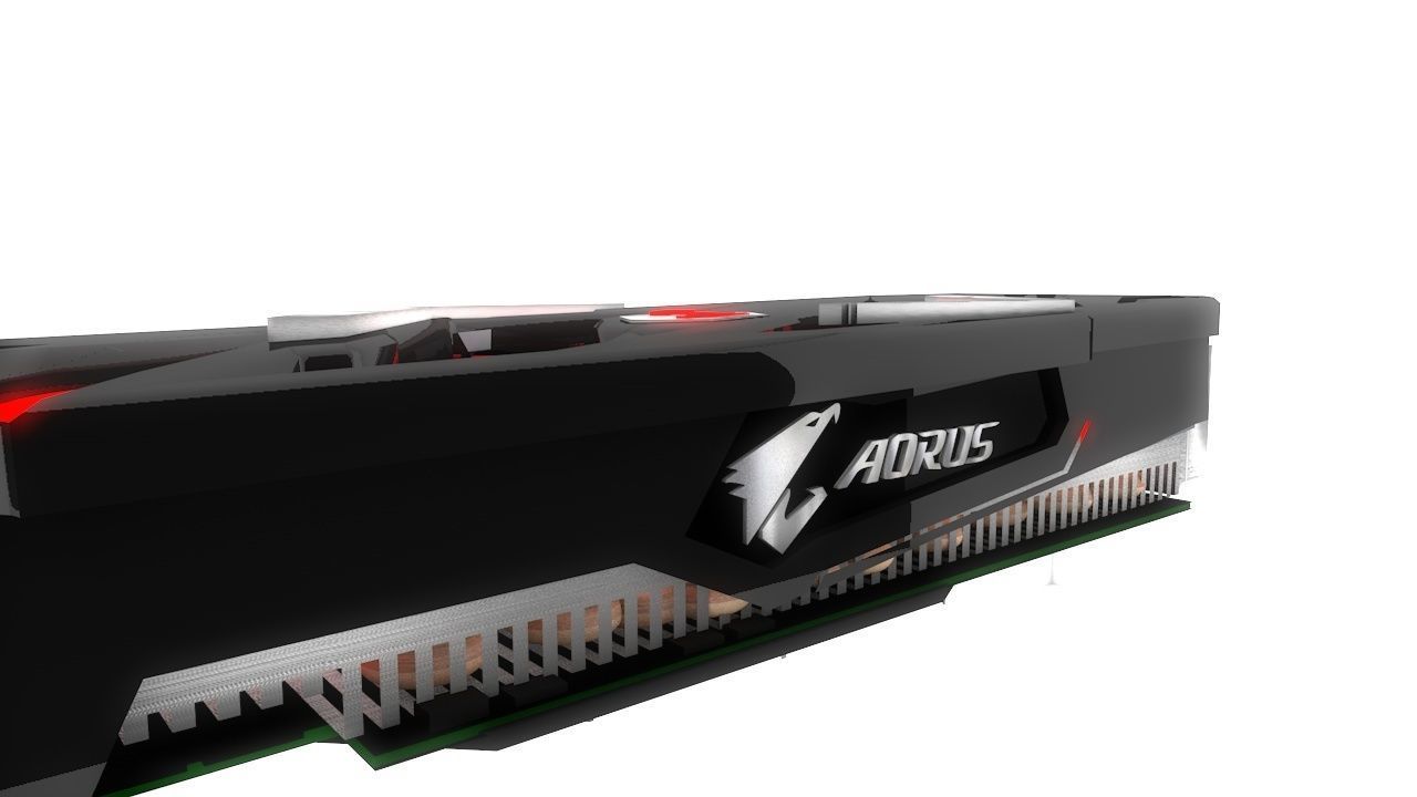 GRAPHIC CARD C4D Low-poly 3D model_3